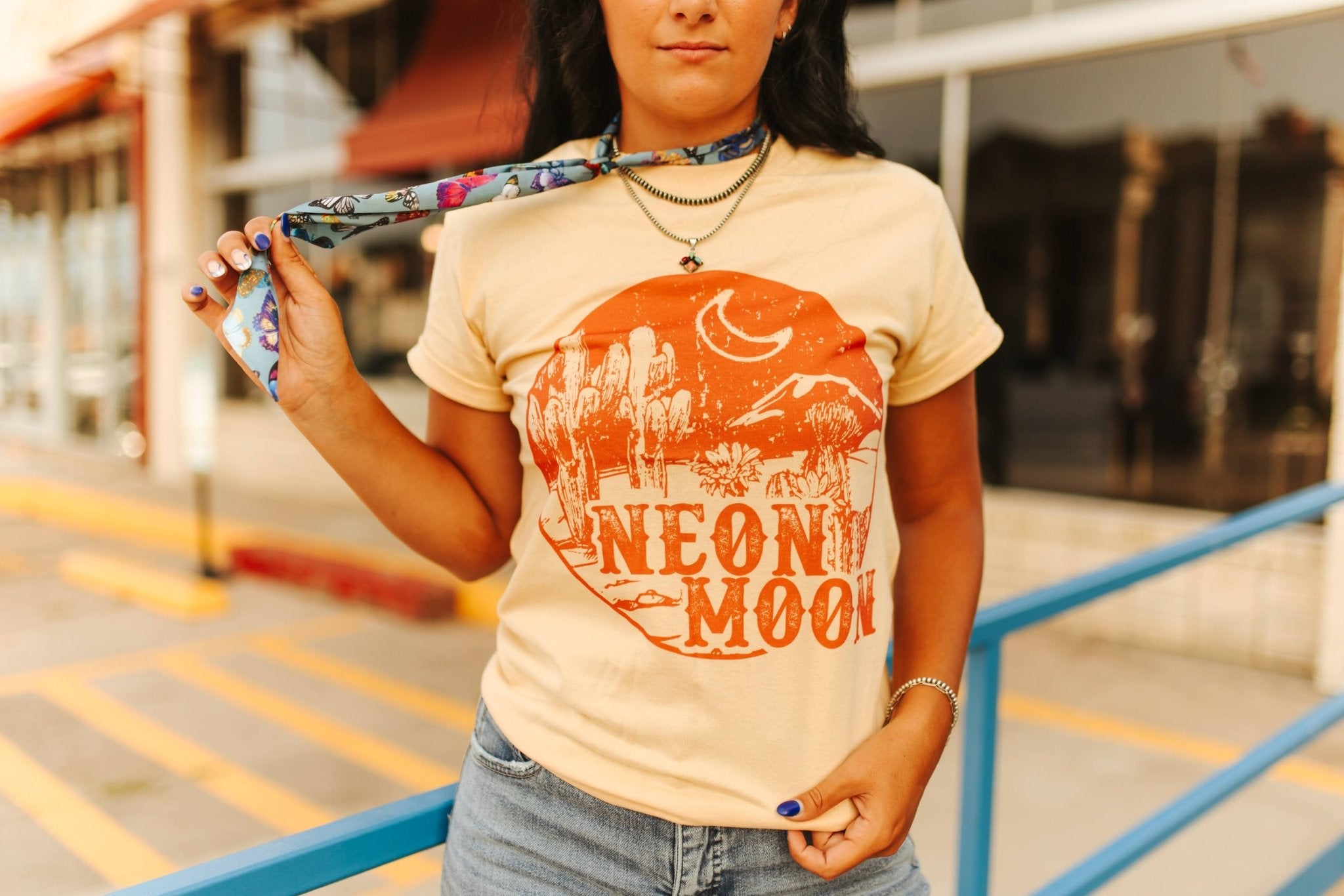 Neon Moon Western Graphic TeeVegas GoldS