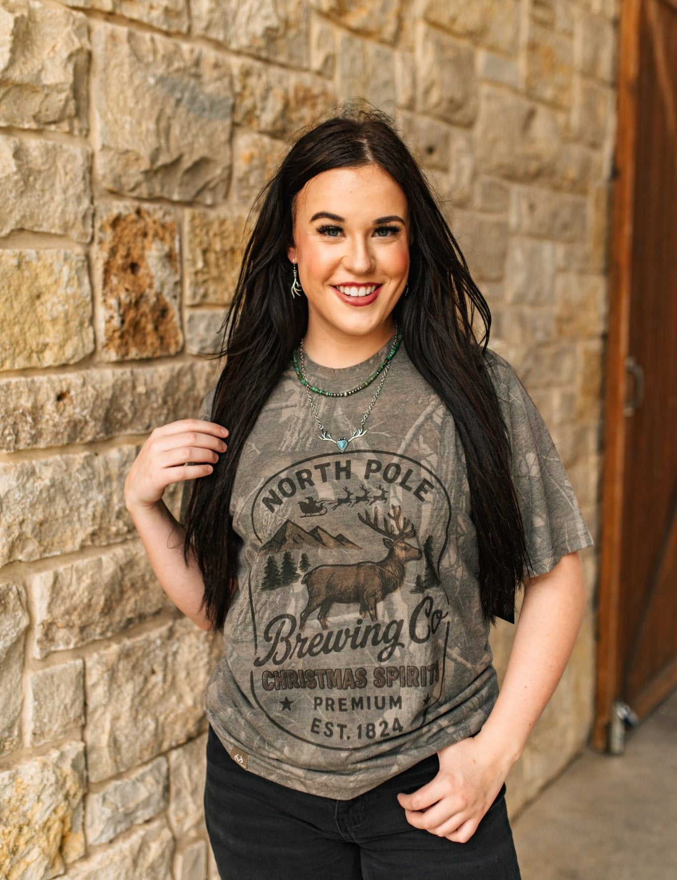 North Pole Brewing Co RealTree Camo Graphic TeeHardwood CamoS