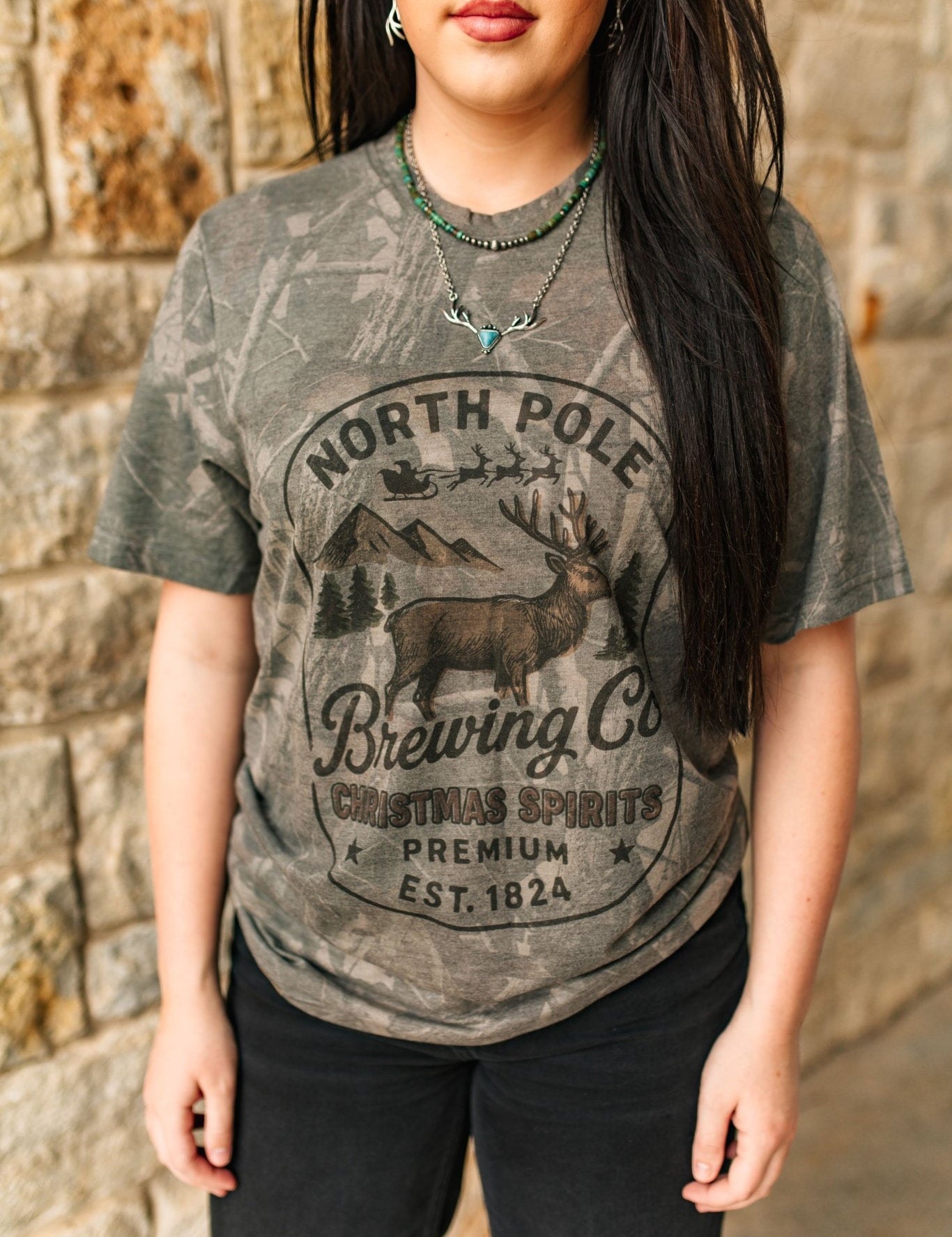 North Pole Brewing Co RealTree Camo Graphic TeeHardwood CamoS