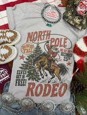 North Pole Christmas Rodeo Graphic TeeCool GreyS