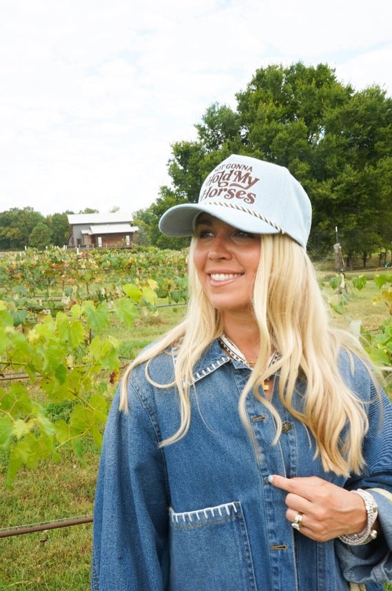 Not Gonna Hold My Horse Embroidered Trucker Hat