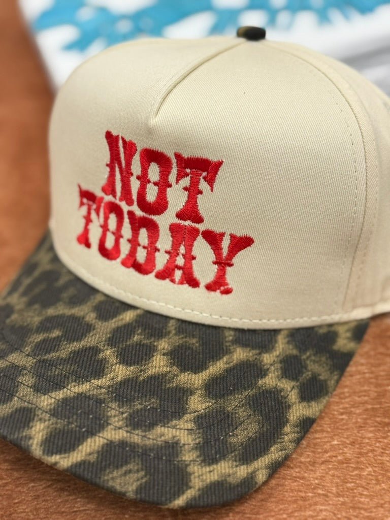 Not Today Leopard Embroidered Trucker Hat
