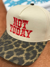 Not Today Leopard Embroidered Trucker Hat