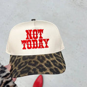 Not Today Leopard Embroidered Trucker Hat