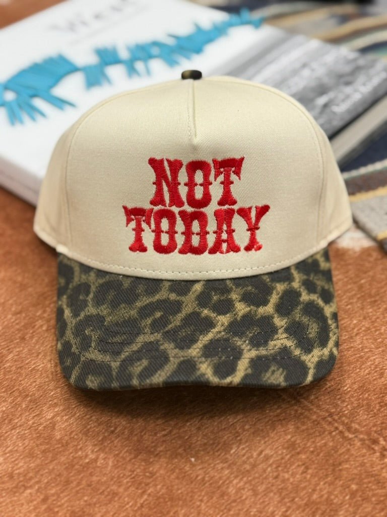 Not Today Leopard Embroidered Trucker Hat