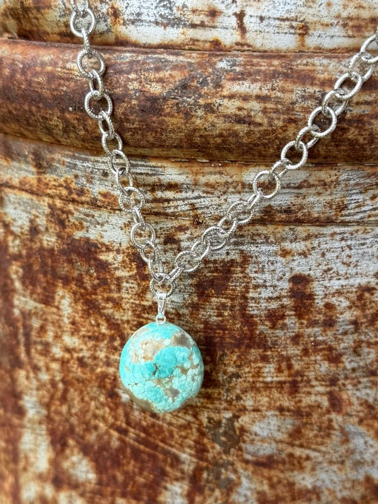 Number 8 Turquoise Pendant Chain Necklace