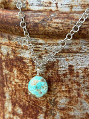 Number 8 Turquoise Pendant Chain Necklace