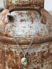 Number 8 Turquoise Pendant Chain Necklace