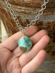 Number 8 Turquoise Pendant Chain Necklace