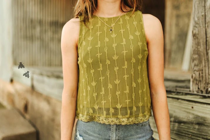 Olive Dolly Lace Tank TopS