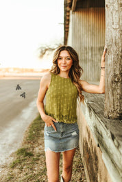 Olive Dolly Lace Tank TopS