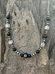 Onyx 8 Ball and Dice Beaded Chain Necklace