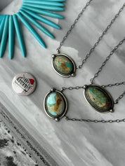 Oval Boulder Turquoise Chain Necklace