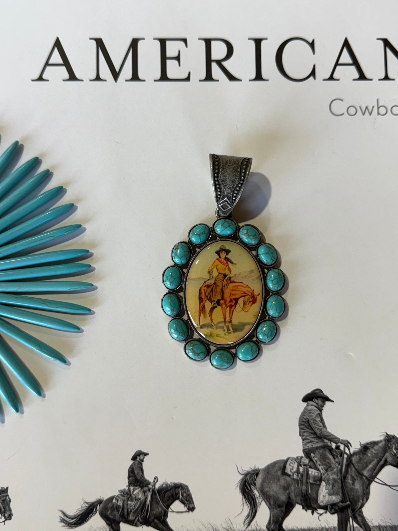 Oval Turquoise Charm Pendant