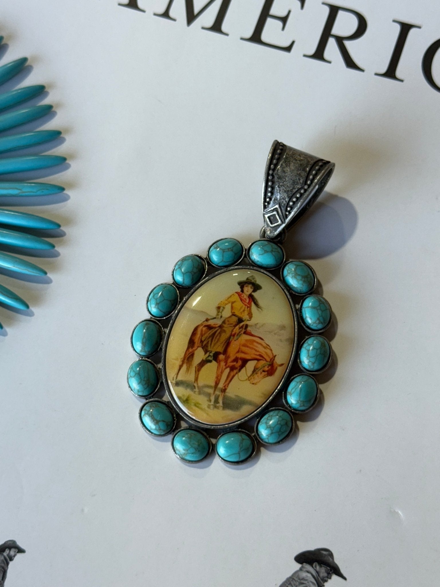 Oval Turquoise Charm Pendant