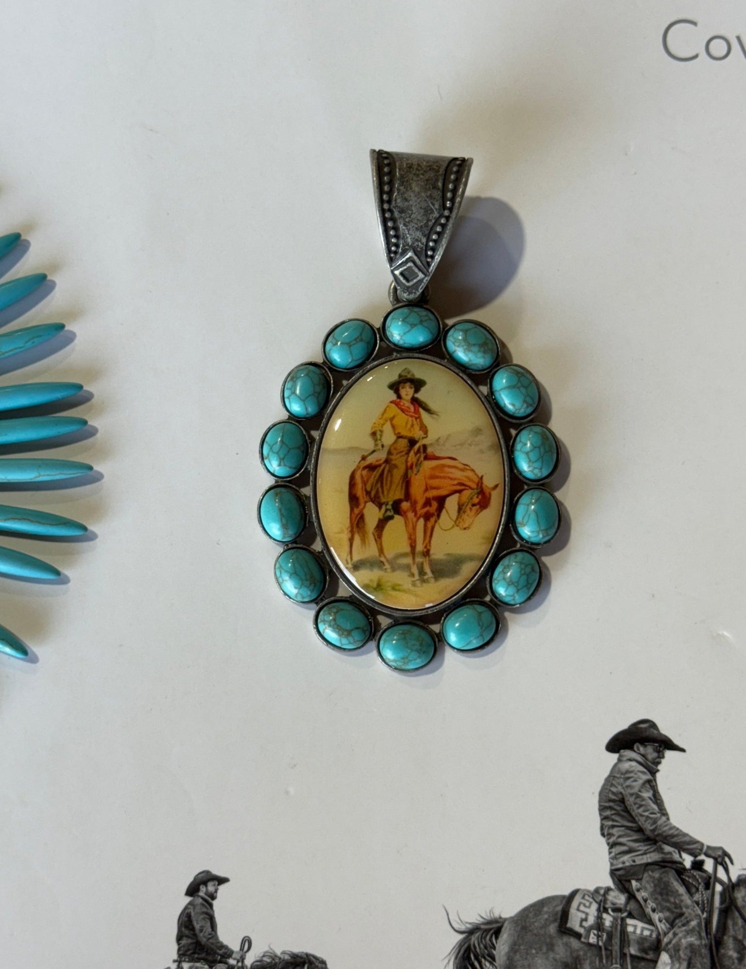 Oval Turquoise Charm Pendant