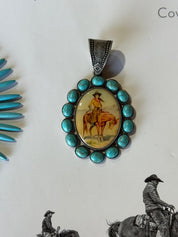 Oval Turquoise Charm Pendant