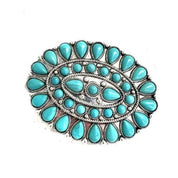 Oval Turquoise Concho Belt Buckle