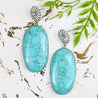 Oval Turquoise Dangle Earrings