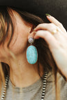 Oval Turquoise Dangle Earrings