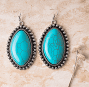 Oval Turquoise Drop Earrings