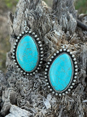 Oval Turquoise Drop Earrings