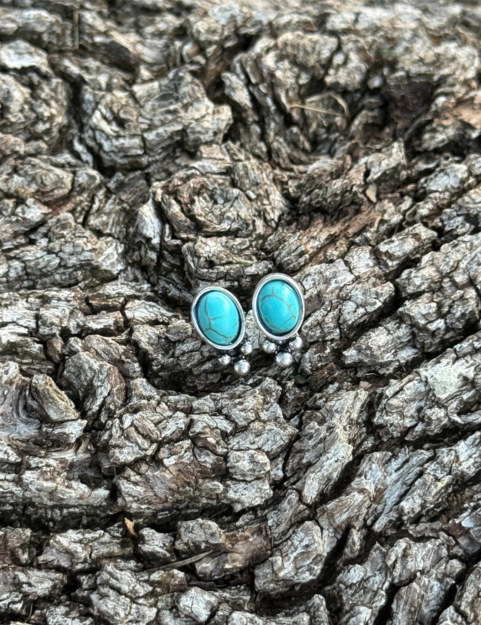 Oval Turquoise Glow Studs