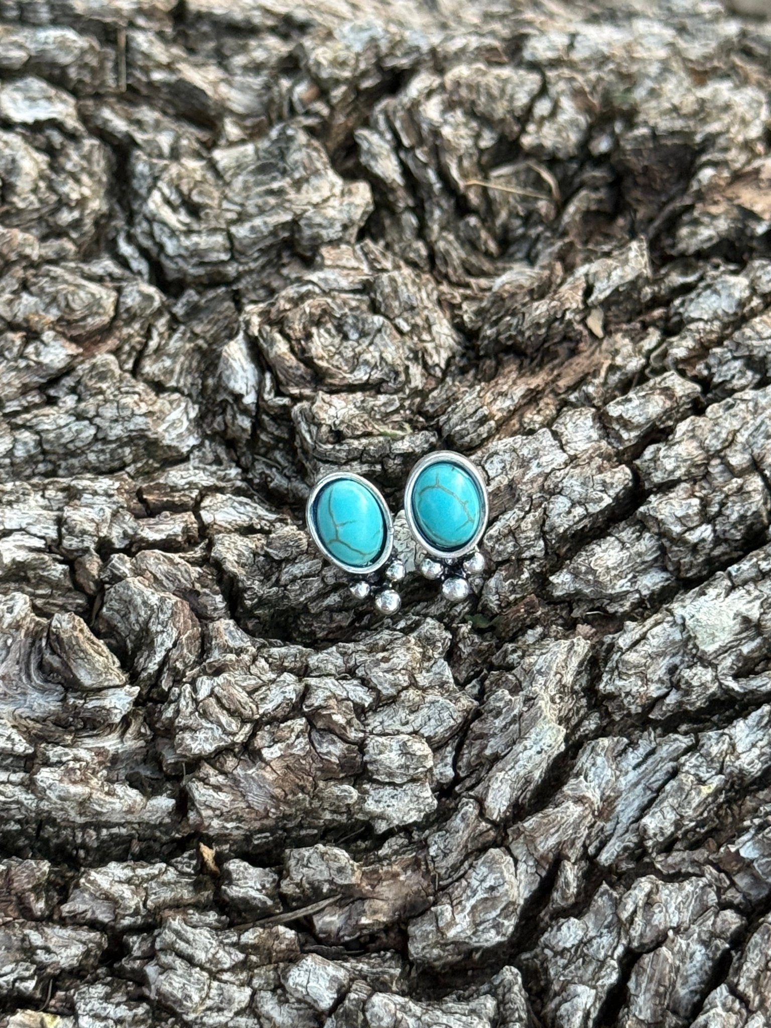 Oval Turquoise Glow Studs