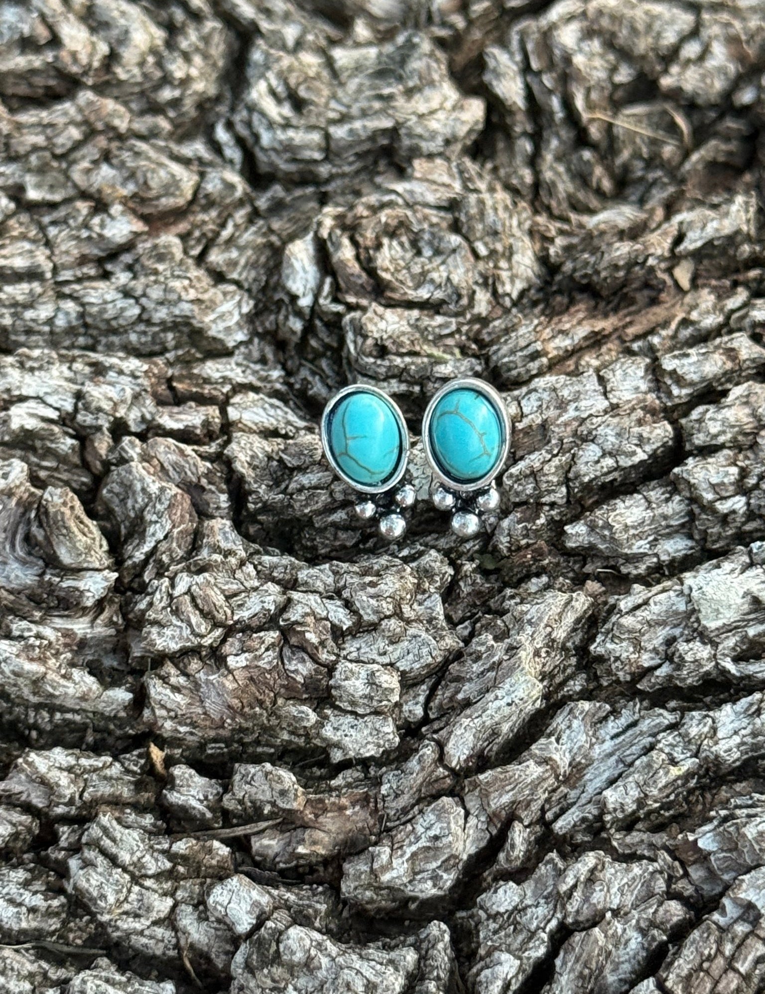 Oval Turquoise Glow Studs