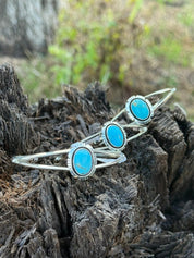 Oval Turquoise Horizon Cuff Bracelet