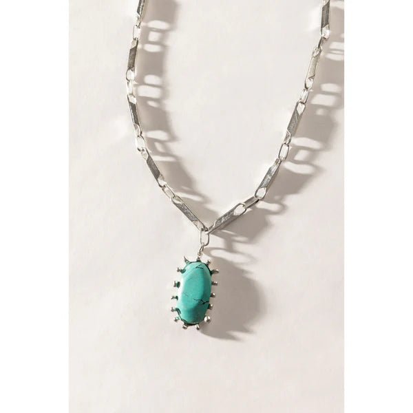 Oval Turquoise Link Necklace