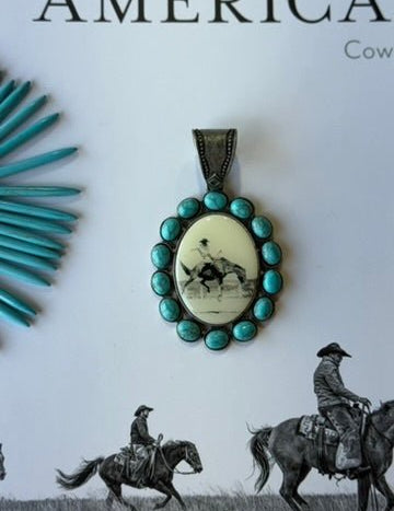 Oval Turquoise Rider Pendant