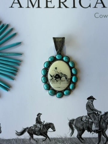Oval Turquoise Rider Pendant
