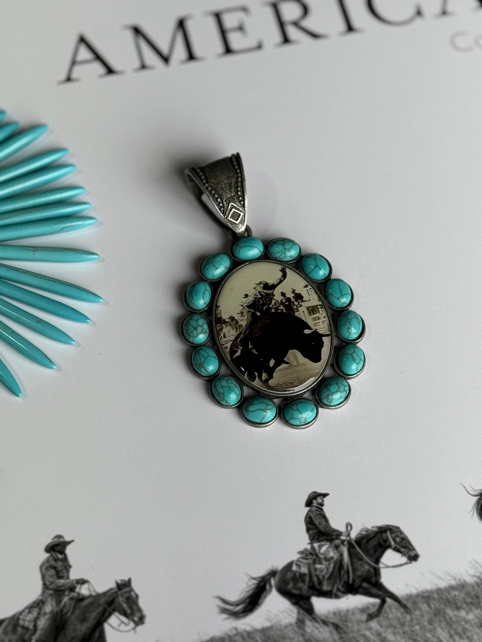 Oval Turquoise Rodeo Pendant