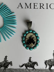 Oval Turquoise Rodeo Pendant