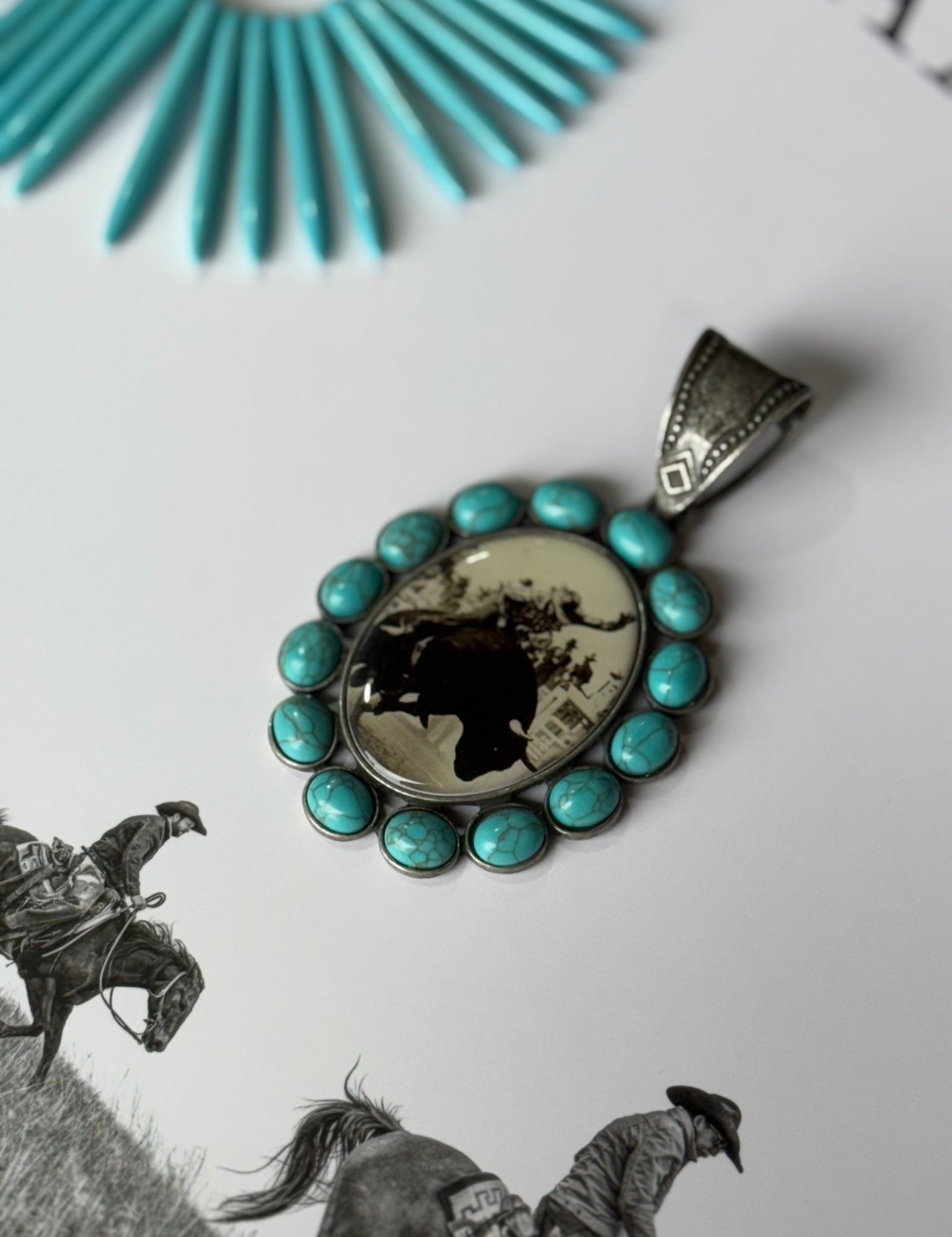 Oval Turquoise Rodeo Pendant