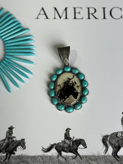 Oval Turquoise Rodeo Pendant