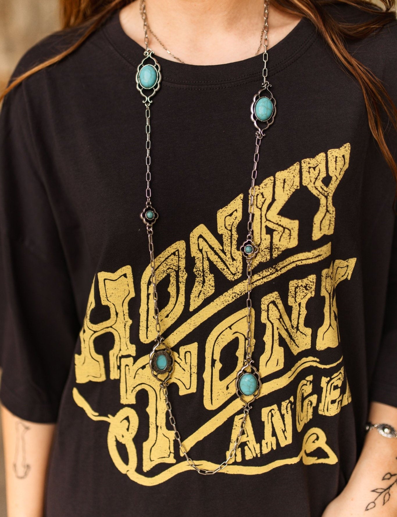 Oval Turquoise Station Necklace