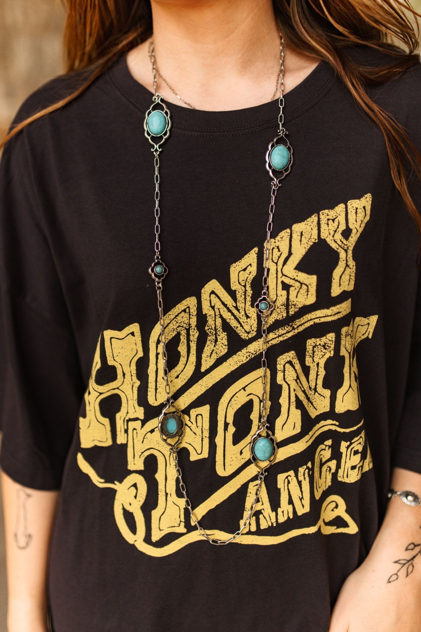 Oval Turquoise Station Necklace