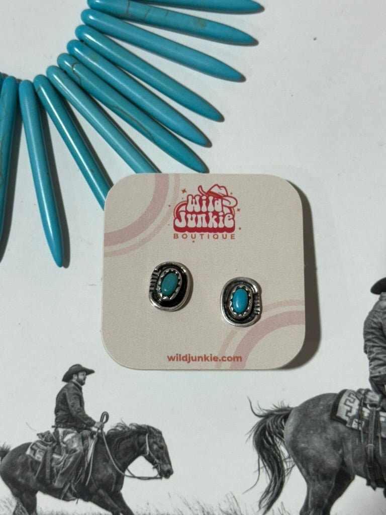 Oval Turquoise Studs