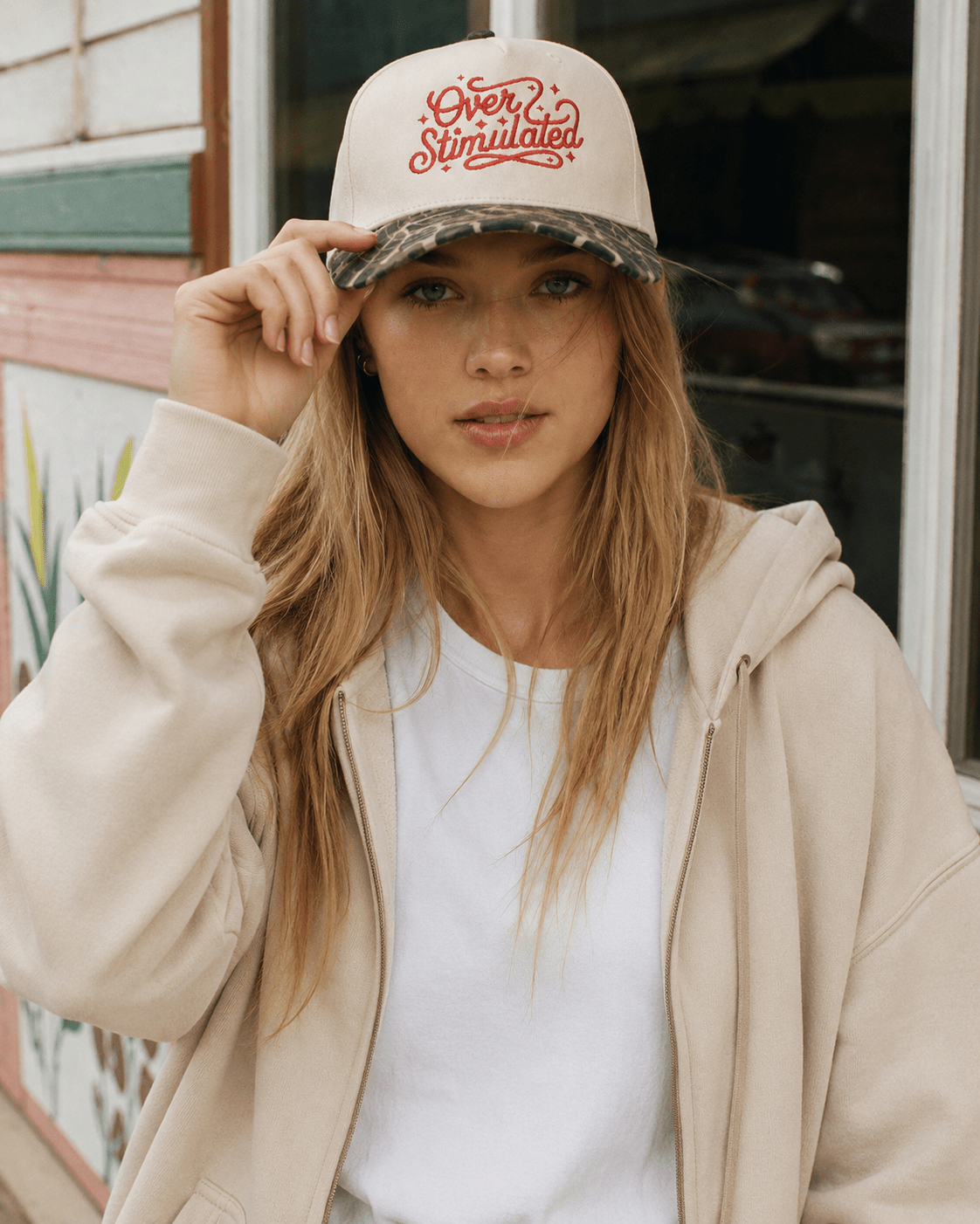 Over Stimulated Embroidered Trucker Hat