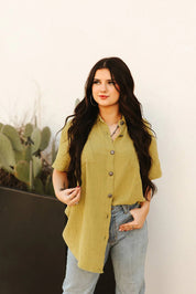Oversized Short Sleeve Button UpS/M