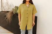 Oversized Short Sleeve Button UpS/M