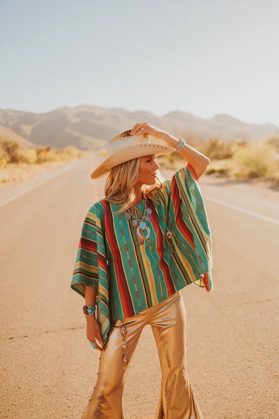 Painted Canyon Serape Poncho TopXS