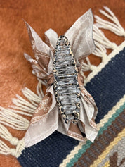 Paisley Bow Claw Hair Clip - Brown