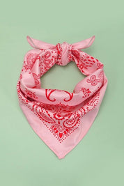 Paisley Pink And Red Silky Wild Rag Bandana