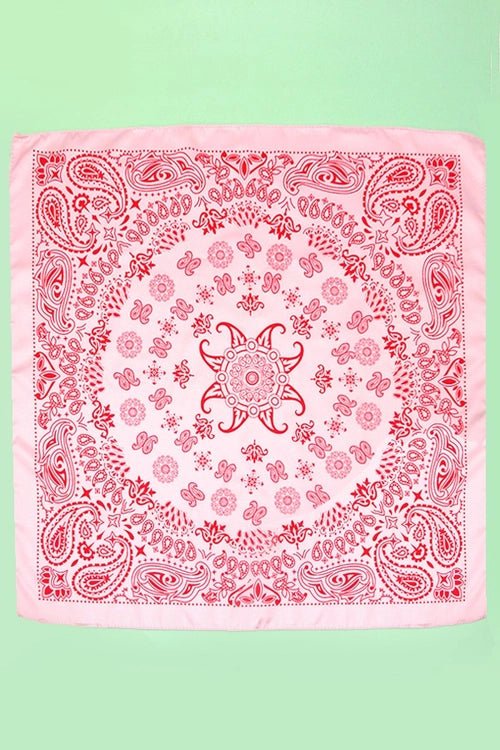 Paisley Pink And Red Silky Wild Rag Bandana