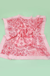 Paisley Pink And Red Silky Wild Rag Bandana