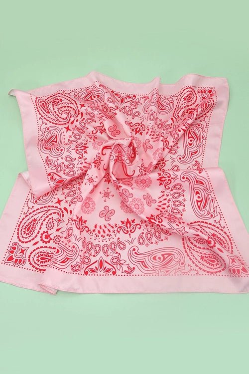 Paisley Pink And Red Silky Wild Rag Bandana