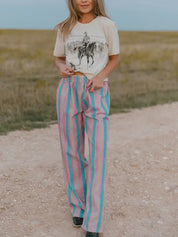 Pink Pony Stripe Pants